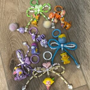 Colorful Beaded Keychain Set Pooh and Friends